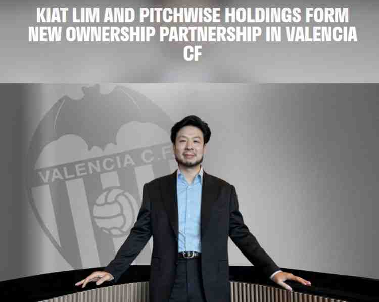 官方:瓦伦西亚被Pitchwise收购42%股份,后者将再投入1亿欧元